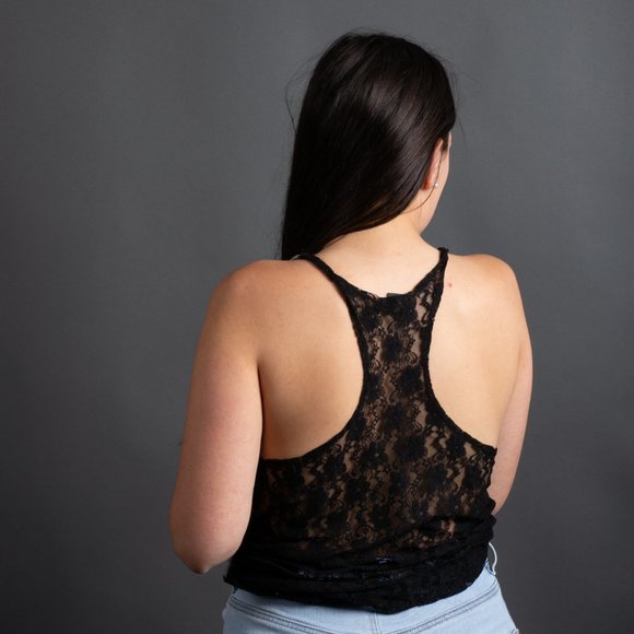 Cheetah Racer Back Tank with Lace - Picture 6 of 10